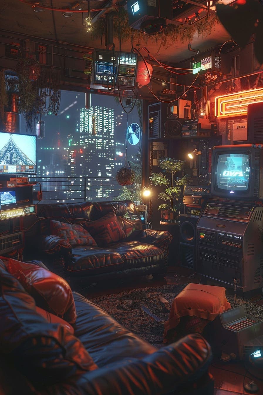 Cyberpunk room aesthetic