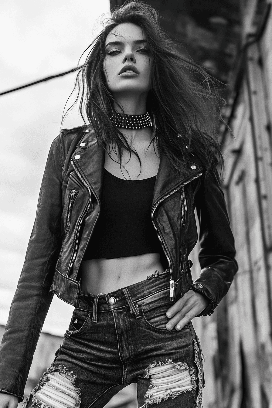 Grunge fashion model